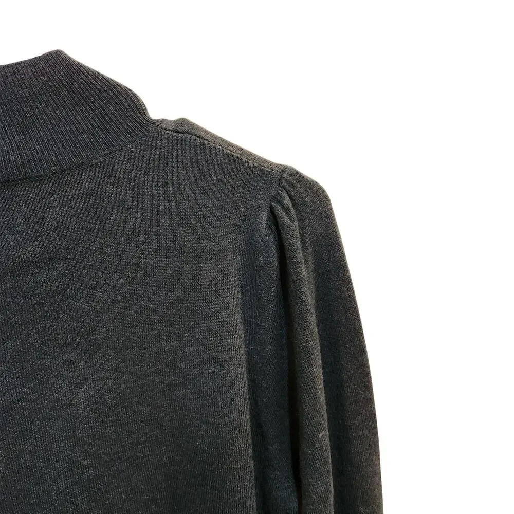 Molly Bracken Navy Blue Casual Long Sleeve Pullover Mock Neck Sweater Large